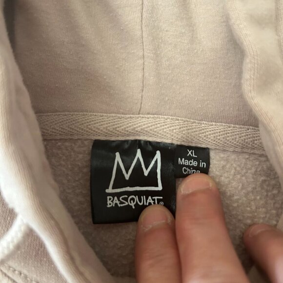 Jean Michel Basquiat Mens XL Sweatshirt Dinosaur Hoodie Streetwear Embroidered - Picture 7 of 11